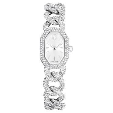 Dextera Chain watch, Swiss Made, Crystal bracelet, Silver tone, Stainless Steel - Swarovski, 5668899