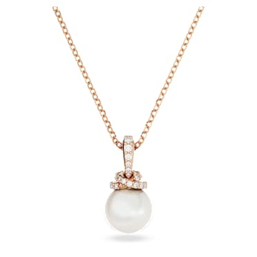 Originally pendant, Crystal pearl, White, Rose gold-tone plated - Swarovski, 5669523