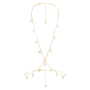 Imber body chain, Mixed cuts, White, Gold-tone plated - Swarovski, 5670555