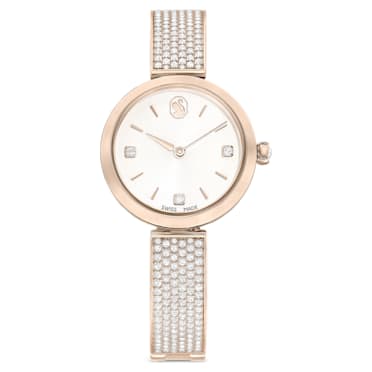 Illumina horloge, Swiss Made, Metalen armband, Goudkleurig, Champagnegoudkleurige afwerking - Swarovski, 5671196