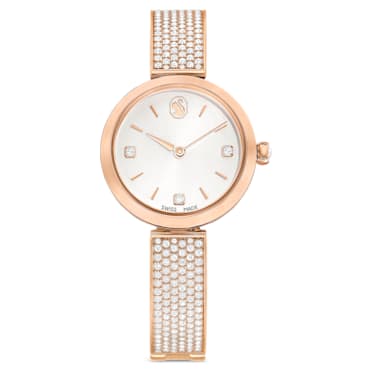 Zegarek Illumina, Swiss Made, Metalowa bransoleta, W odcieniu różowego złota, Powłoka w odcieniu różowego złota - Swarovski, 5671202