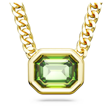 Millenia pendant, Octagon cut, Green, Gold-tone plated - Swarovski, 5671583