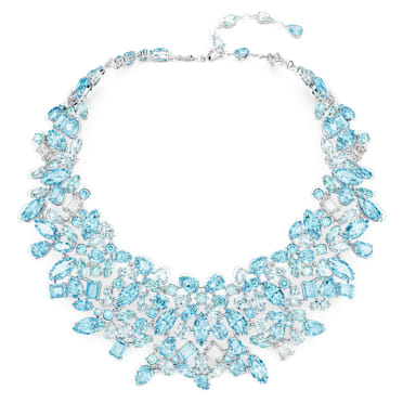 Gema 네크리스, 믹스 컷, 블루, 로듐 플래팅 - Swarovski, 5672879