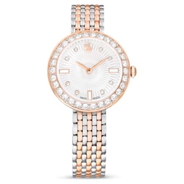 Zegarek Certa, Swiss Made, Metalowa bransoleta, W odcieniu różowego złota, Wykończenie z różnobarwnych metali - Swarovski, 5672971