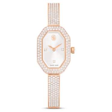 Dextera Bangle watch, Swiss Made, Metal bracelet, Rose gold tone, Rose gold-tone finish - Swarovski, 5672992