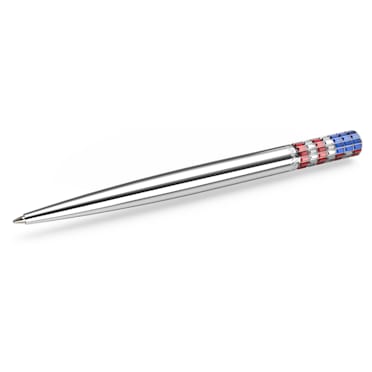 Ballpoint pen, Red and blue, Chrome plated - Swarovski, 5673193