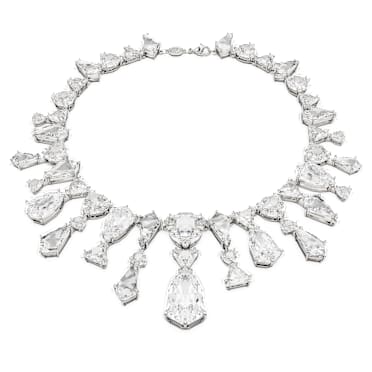 Mesmera 項鏈, 匠心之作，混合式切割, 白色, 鍍白金色 - Swarovski, 5673599