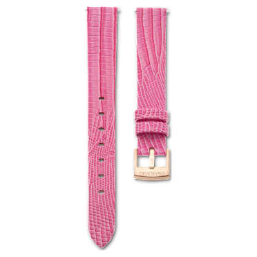 Bracelet de montre, Largeur : 13 mm (0,51 po), Cuir, Rose, Finition or rose - Swarovski, 5674155