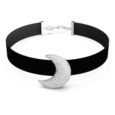 Luna 束颈项链, 月亮, 白色, 镀铑 - Swarovski, 5674892