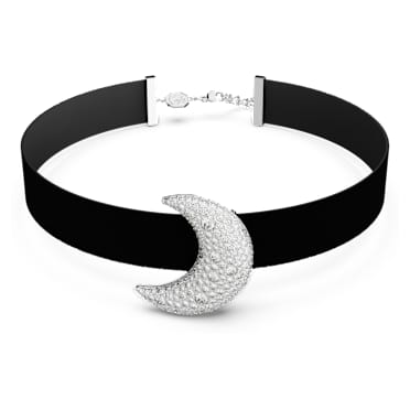 Sublima choker, Moon, White, Rhodium plated - Swarovski, 5674892