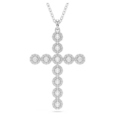 Insigne 鏈墜, 混合式切割, 十字, 白色, 鍍白金色 - Swarovski, 5675573