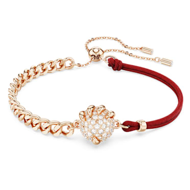 Dragon & Phoenix 手链, 龙爪, 红色, 镀玫瑰金色调 - Swarovski, 5675841