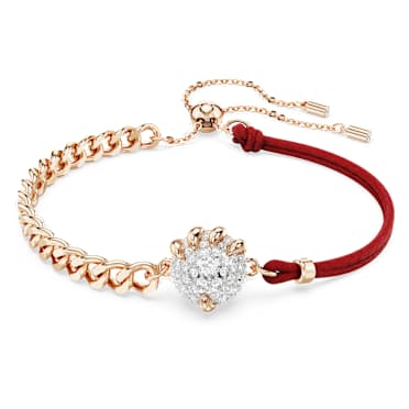 Dragon and Phoenix bracelet, Dragon’s claw, Red, Mixed metal finish - Swarovski, 5675841