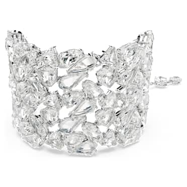 Bracelet large Mesmera, Tailles variées, Blanc, Métal rhodié - Swarovski, 5676532
