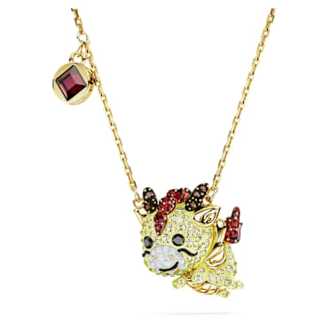 Chinese Zodiac 鏈墜, 龍, 黃色, 鍍金色色調 - Swarovski, 5676540