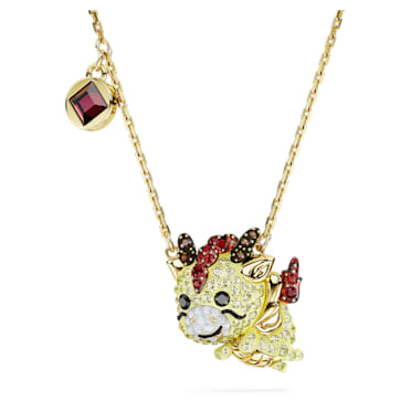 Chinese Zodiac pendant, Dragon, Yellow, Gold-tone plated - Swarovski, 5676540