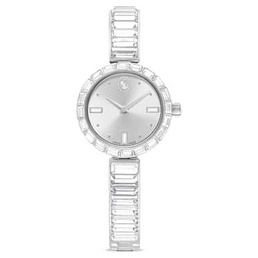 Relógio Matrix Bangle, Fabrico suíço, Bracelete em cristal, Branco, Aço inoxidável - Swarovski, 5677487