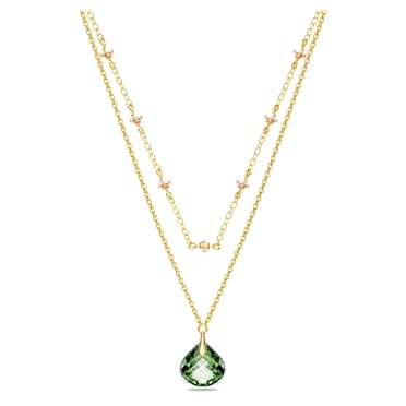 Tessa Kolye, Yeşil, Altın rengi kaplama - Swarovski, 5677548