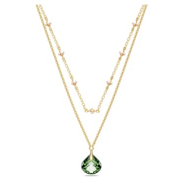 Tessa pendant, Green, Gold-tone plated - Swarovski, 5677548