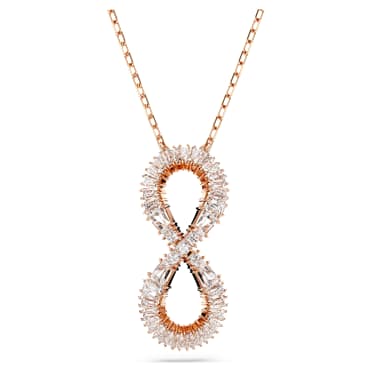 Hyperbola 鏈墜, Infinity, 白色, 鍍金（玫瑰金色飾面） - Swarovski, 5677623