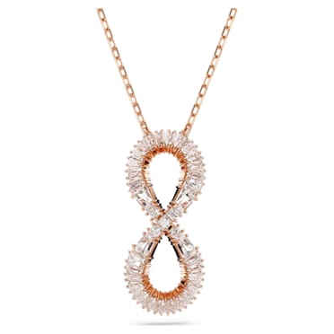 Hyperbola pendant, Infinity, White, Rose gold-tone plated - Swarovski, 5677623