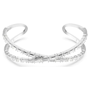 Hyperbola กำไลแบบ Cuff, อินฟินิตี้, ขาว, เคลือบโรเดียม - Swarovski, 5677626
