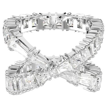 Hyperbola ring, Infinity, White, Silver-tone finish - Swarovski, 5677630