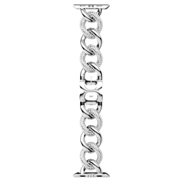 Řetízkový pásek Sparkling, Pro Apple Watch® 40 mm a 41 mm, Stříbrný odstín, Nerezová ocel - Swarovski, 5678671