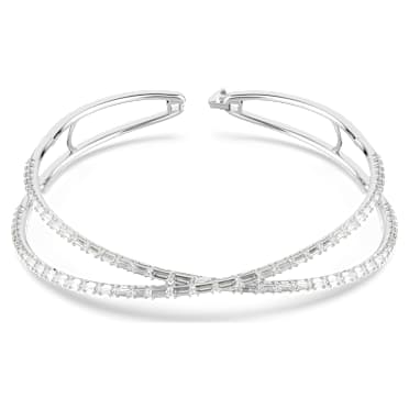 Gargantilla Hyperbola, Símbolo del infinito, Blanca, Baño de rodio - Swarovski, 5679426
