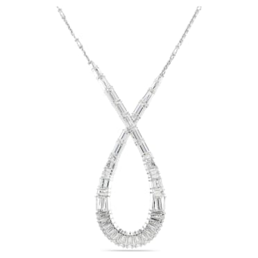 Hyperbola pendant, Mixed cuts, Infinity, White, Rhodium plated - Swarovski, 5679438