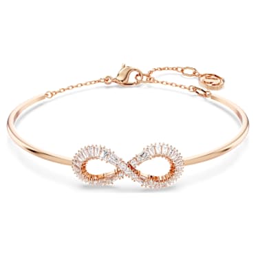 กำไล Hyperbola, อินฟินิตี้, ขาว, เคลือบโทนสีโรสโกลด์ - Swarovski, 5679443