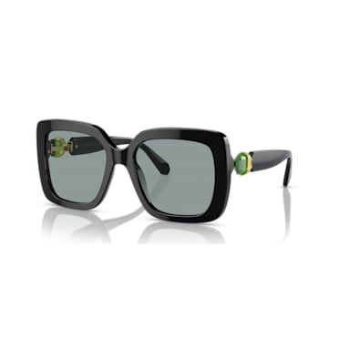 Sunglasses, Oversized, Square shape, SK6001EL, Black - Swarovski, 5679521