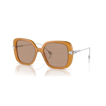 Sunglasses, Oversized, Square shape, SK6011EL, Brown - Swarovski, 5679528