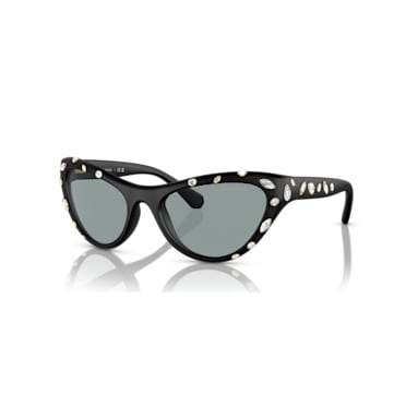 Sunglasses, Cat-eye shape, SK6007EL, Black - Swarovski, 5679529