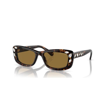 Sunglasses, Rectangular shape, SK6008EL, Brown - Swarovski, 5679536