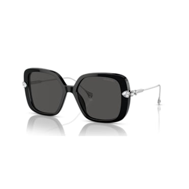 Sunglasses, Oversized, Square shape, SK6011EL, Black - Swarovski, 5679543