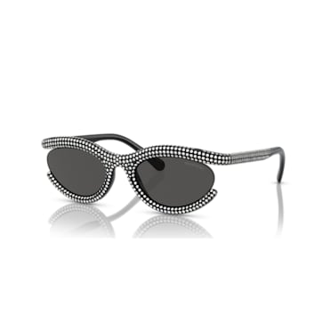 Sunglasses, Oval shape, SK6006EL, Black - Swarovski, 5679553