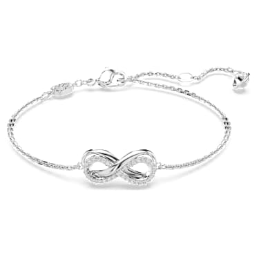 Hyperbola สร้อยข้อมือ, อินฟินิตี้, ขาว, เคลือบโรเดียม - Swarovski, 5679664