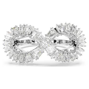 Hyperbola แหวนค็อกเทล, อินฟินิตี้, ขาว, เคลือบโรเดียม - Swarovski, 5679697