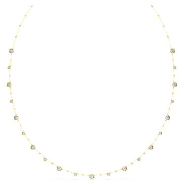 Imber fűzött nyaklánc, Körmetszéses, Fehér, 18 kt-os aranybevonat - Swarovski, 5680091