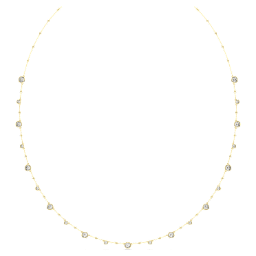 Imber fűzött nyaklánc, Körmetszéses, Fehér, Aranytónusú bevonattal - Swarovski, 5680091