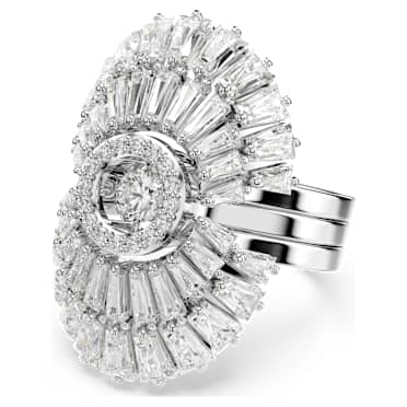 Bague Idyllia, Parure (3), Tailles variées, Coquillage, Blanche, Métal rhodié - Swarovski, 5680291