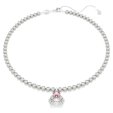 Idyllia 鏈墜, 混合式切割，水晶珍珠, 貝殼, 粉紅色, 鍍白金色 - Swarovski, 5680297