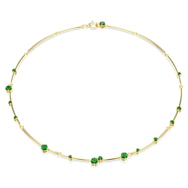 Constella Halskette, Gemischte Rundschliffe, Grün, Goldlegierungsschicht - Swarovski, 5680551
