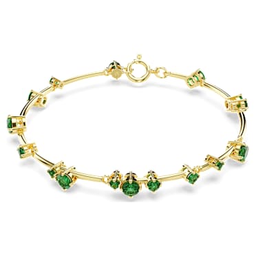 Bracelet-jonc Constella, Diverses tailles rondes, Vert, Doré à l’or 18 carats (750/1000) - Swarovski, 5680555