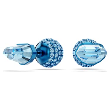 Lucent stud earrings, Pavé, Ball, Blue, Blue finish - Swarovski, 5680693