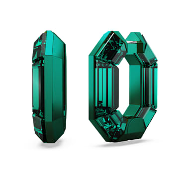 Pendientes de aro Lucent, Forma octagonal, Pequeños, Verdes - Swarovski, 5680786