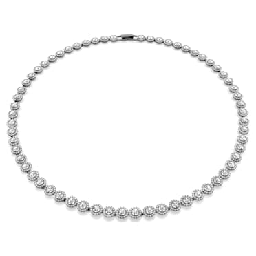 Colar Tennis Una Angelic, Lapidação redonda, Grande, Branco, Lacada a ródio - Swarovski, 5681057
