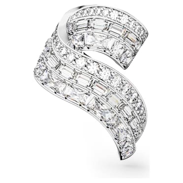 Hyperbola Brosche, Verschiedene Schliffe, Weiß, Rhodiniert - Swarovski, 5681426