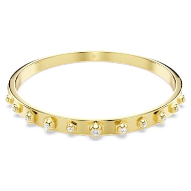 Numina Armreif, Gemischte Rundschliffe, Weiß, Goldlegierungsschicht - Swarovski, 5681452